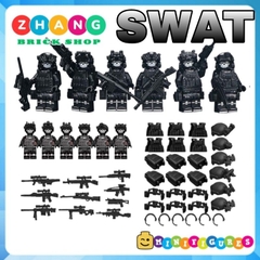 Đồ chơi xếp hình set 6 lính đặc nhiệm SWAT GHOST bóng ma lắp ráp Minifigures đầy đủ phụ kiện
