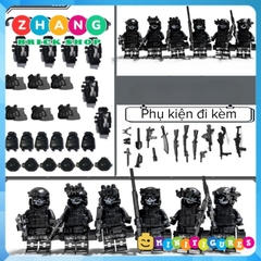 Đồ chơi xếp hình set 6 lính đặc nhiệm SWAT GHOST bóng ma lắp ráp Minifigures đầy đủ phụ kiện