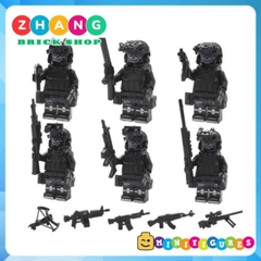 Đồ chơi xếp hình set 6 lính đặc nhiệm SWAT GHOST bóng ma lắp ráp Minifigures đầy đủ phụ kiện