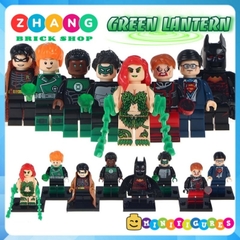 Đồ chơi Xếp hình gồm Green Lantern - Hal Jordan - Stewart - Super Man - Poison Ivy - Batman - Robin Minifigures WM6013