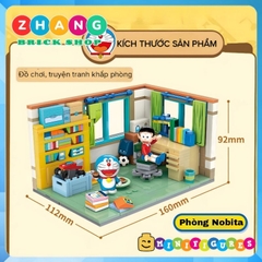 Đồ chơi xếp hình Doraemon phòng ngủ của Nobita và mèo máy Doremon Minifigures Keeppley K20402