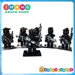 Đồ chơi xếp hình lực lượng Đặc nhiệm SWAT bóng đêm kèm phụ kiện đầy đủ Minifigures
