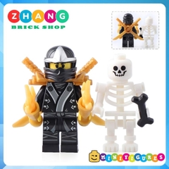 Đồ chơi xếp hình Ninjago Kimono Kai Jay Zane Cole Golden Lloyd tặng kèm Minifigures xương