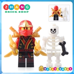 Đồ chơi xếp hình Ninjago Kimono Kai Jay Zane Cole Golden Lloyd tặng kèm Minifigures xương
