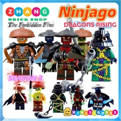 Đồ chơi lắp ráp Ninjago Dragons Rising 3 bậc thầy nguyên tố bí ẩn Forbidden Five Rox Kur Drix Zarkt Nokt Minifigures