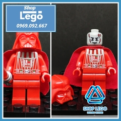 Xếp hình Star Wars Prototype Red Darth Vader Helmet Lego Minifigures WM297