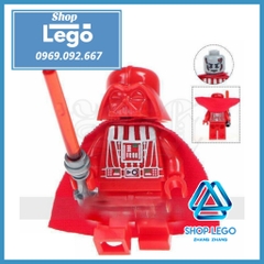 Xếp hình Star Wars Prototype Red Darth Vader Helmet Lego Minifigures WM297