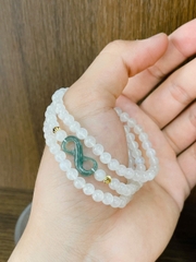 Vòng tay đá Moon 5li cuốn 3 mix vô vực lam ngọc + chặn bạc phủ v24k