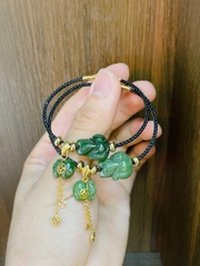 Vòng tay Hồ ly ngọc bích mix túi tiền