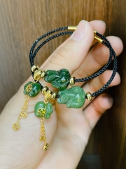 Vòng tay Hồ ly ngọc bích mix túi tiền
