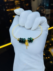Ngũ điếu Cẩm Thạch + charm Kinh luân + lắc bạc phủ vàng 24k
