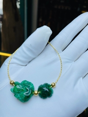 Charm Cẩm Thạch mix dây bạc phủ vàng 24k