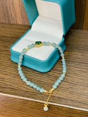 Phỉ thuý cao băng mix charm bạc phủ vàng 24k