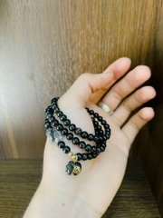 Thạch anh tóc đen mix Hồ Ly và charm vàng 10k