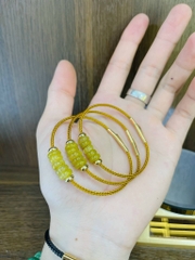 Ngũ điếu đá thạch anh tóc vàng xuyên dây cap