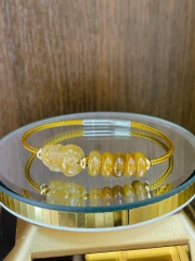 Tỳ hưu mix ngũ điếu đá thạch anh tóc vàng xuyên cap