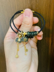 Ngũ điếu mix túi tiền treo Thạch anh tóc xanh