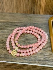 Đá đào hoa cuốn 3 mix charm bạc phủ v24k