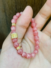 Đá đào hoa mix charm bạc phủ v24k