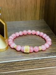 Đá đào hoa mix charm bạc phủ v24k