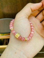 Đá đào hoa mix charm bạc phủ v24k