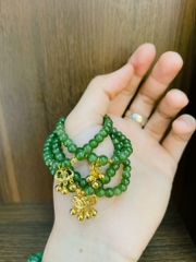 Ngọc bích 6li vòng đơn mix khoá trường mệnh mạ vàng