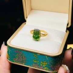 Nhẫn Tỳ Hưu Tourmaline Vàng 10K – Linh Vật Chiêu Tài & Đẳng Cấp Thượng Lưu