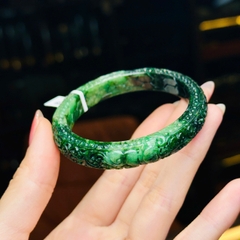 Vòng Bản Khối Cẩm Thạch B – Khắc Hoa Văn Tinh Xảo (Sẵn Kiểm Định)