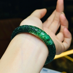 Vòng Bản Khối Cẩm Thạch B – Khắc Hoa Văn Tinh Xảo (Sẵn Kiểm Định)