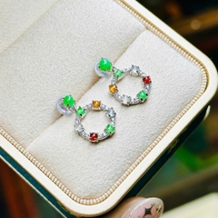 Khuyên Tai Bạc 925 Ngọc Phỉ Thúy Lục Đế – Vẻ Đẹp Cổ Điển & Sang Trọng