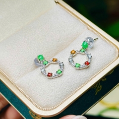 Khuyên Tai Bạc 925 Ngọc Phỉ Thúy Lục Đế – Vẻ Đẹp Cổ Điển & Sang Trọng