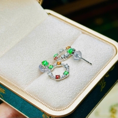 Khuyên Tai Bạc 925 Ngọc Phỉ Thúy Lục Đế – Vẻ Đẹp Cổ Điển & Sang Trọng