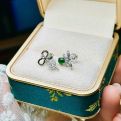 Khuyên Tai Bạc S925 Phỉ Thúy Lục Đế – Vẻ Đẹp Cổ Điển & Sang Trọng