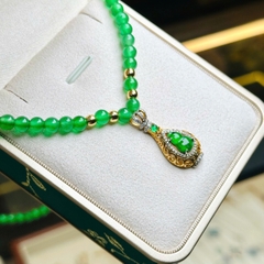 Chuỗi Đá Thạch Anh Xanh Mặt Hồ Lô Phỉ Thúy – Tài Lộc & Bình An