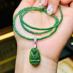 Chuỗi Phỉ Thúy Lục Đế 2.5mm & Mặt Phật Bản Mệnh Hư Không Tạng Bồ Tát – Vẻ Đẹp Tâm Linh & Sang Trọng