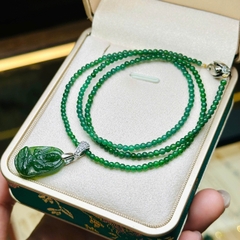 Chuỗi Phỉ Thúy Lục Đế 2.5mm & Mặt Phật Bản Mệnh Hư Không Tạng Bồ Tát – Vẻ Đẹp Tâm Linh & Sang Trọng