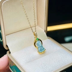 Dây Chuyền Mặt Phật Như Lai Lam Ngọc Bạc Phủ Vàng – Tâm An & May Mắn