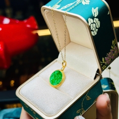 Dây Cổ Mặt Cẩm Thạch Tròn – Tinh Hoa Đất Trời, May Mắn & Bình An