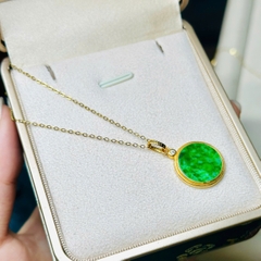 Dây Cổ Mặt Cẩm Thạch Tròn – Tinh Hoa Đất Trời, May Mắn & Bình An