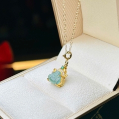 Dây Cổ Phật Di Lặc Lam Ngọc Bạc Phủ Vàng – Biểu Tượng Bình An & Hạnh Phúc