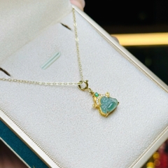 Dây Cổ Phật Di Lặc Lam Ngọc Bạc Phủ Vàng – Biểu Tượng Bình An & Hạnh Phúc