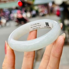 Vòng Nguyên Khối Phỉ Thúy Băng Trắng Type A – Tuyệt Tác Băng Tâm Thanh Khiết