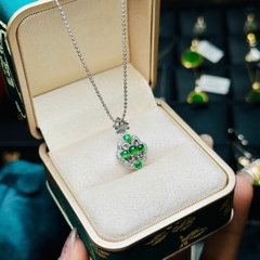 Dây Cổ Bạc 925 Mix Mặt Hoa Ngọc Phỉ Thúy Lục Đế – Tinh Hoa Thảo Mộc & May Mắn