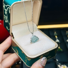 Dây Cổ Bạc 925 Mix Mặt Phật Di Lặc Lam Băng – Điềm Lành & Sự Bình An