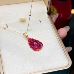 Mặt Hồ Ly Chúa Tourmaline Vàng 10K – Linh Vật Cầu May & Quyến Rũ