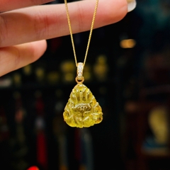 Mặt Dây Hồ Ly Chúa Tourmaline Vàng 10K – Linh Vật Chiêu Tài & Khởi Sắc Tình Duyên