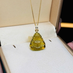 Mặt Dây Hồ Ly Chúa Tourmaline Vàng 10K – Linh Vật Chiêu Tài & Khởi Sắc Tình Duyên