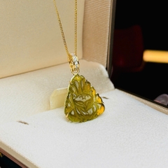 Mặt Dây Hồ Ly Chúa Tourmaline Vàng 10K – Linh Vật Chiêu Tài & Khởi Sắc Tình Duyên