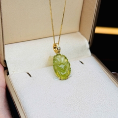 Mặt Dây Chuyền Hồ Ly Chúa Tourmaline Vàng 10K – Linh Vật Chiêu Tài & Hộ Mệnh