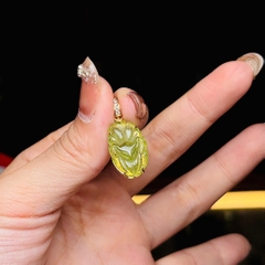 Mặt Dây Chuyền Hồ Ly Chúa Tourmaline Vàng 10K – Linh Vật Chiêu Tài & Hộ Mệnh